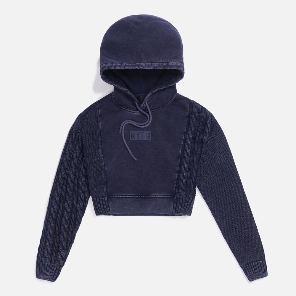 NWT Kith Sierra Cropped Hoodie - Navy Medium